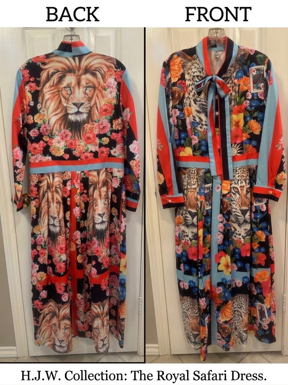 H.J.W. The Royal Safari Maxi Dress Multicolor US Size Medium New With Out Tags